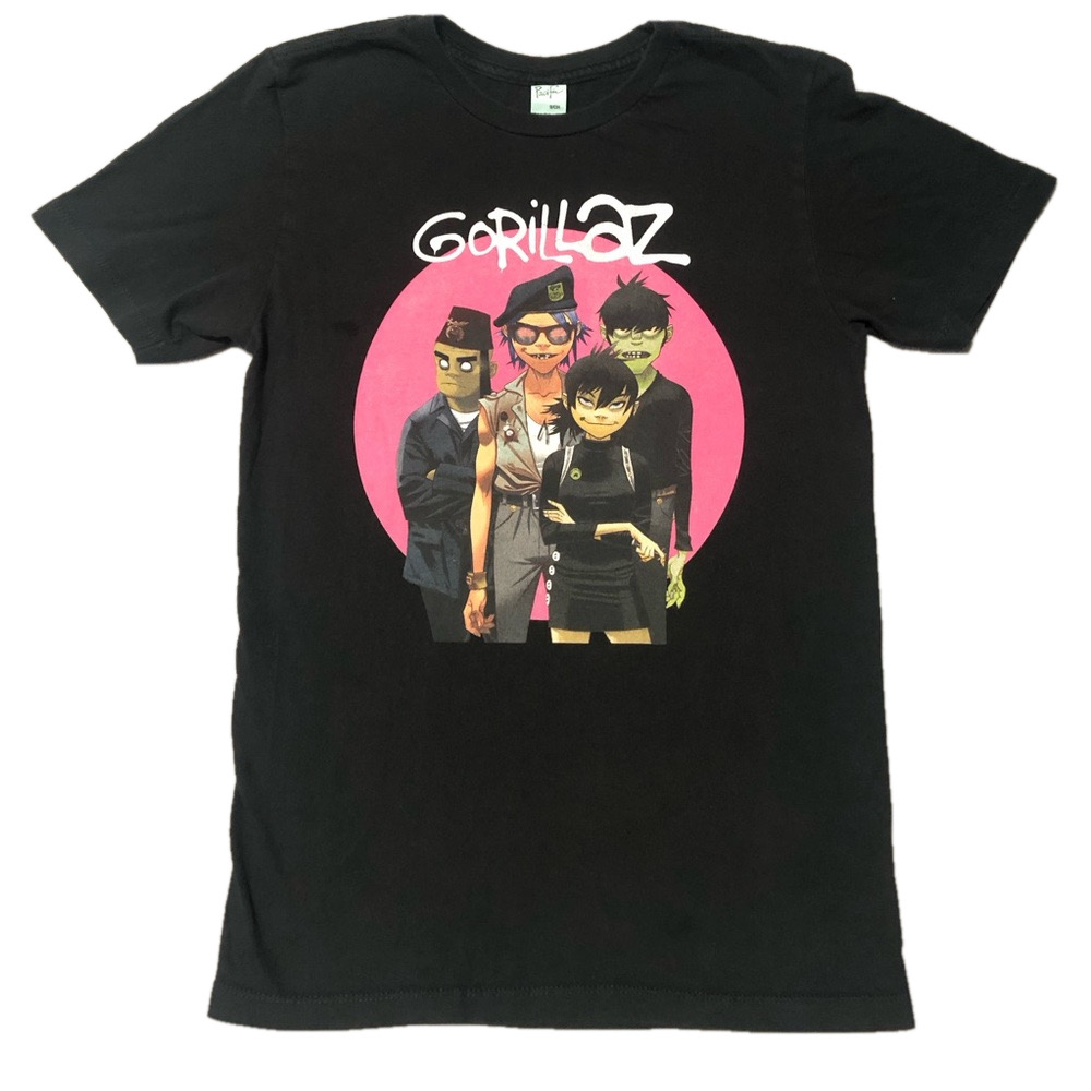 Pacific Gorillaz Band Demon Days Graphic T-Shirt Crew Neck Black Men's Size Sm